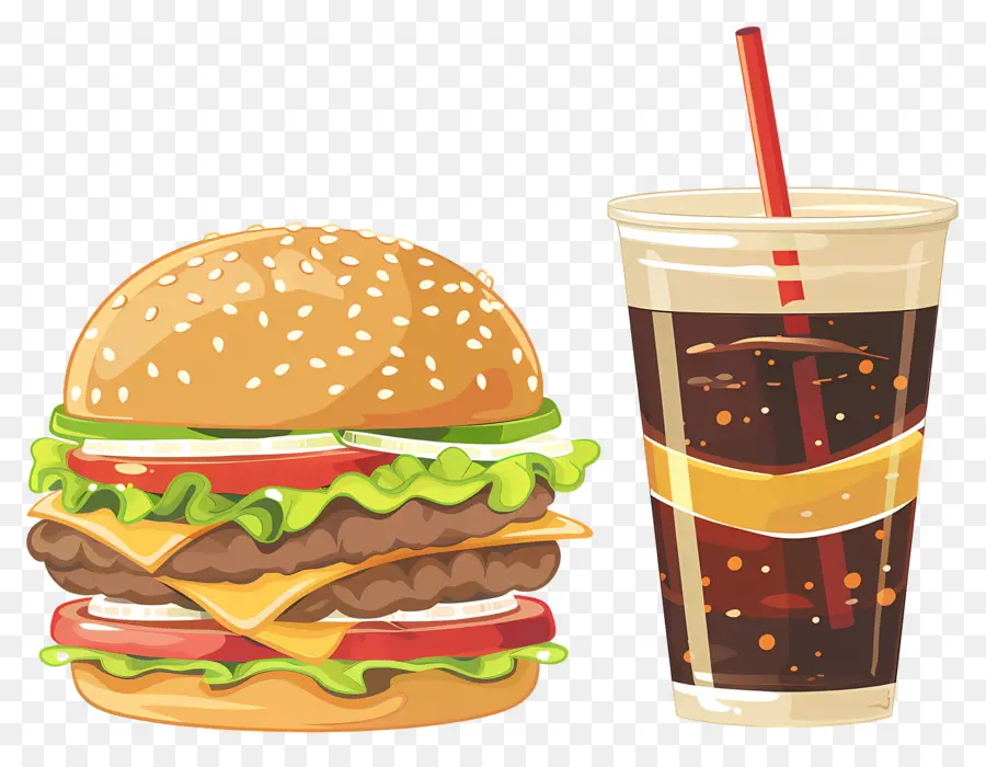 Burger Coca Cola，Burger Ve İçecek PNG