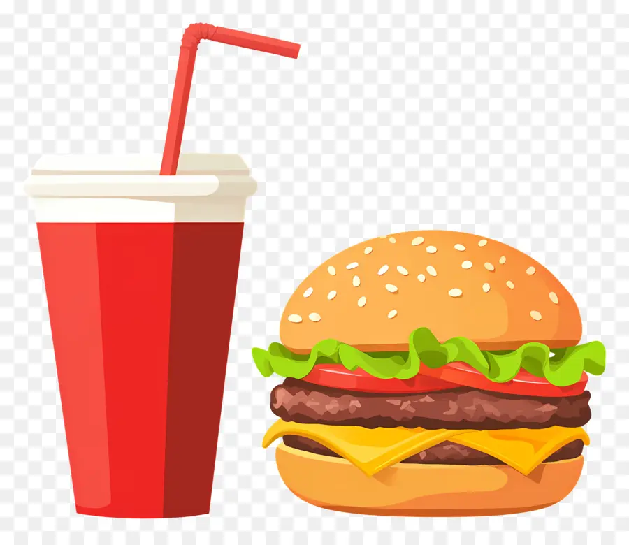 Burger Coca Cola，Burger Ve İçecek PNG