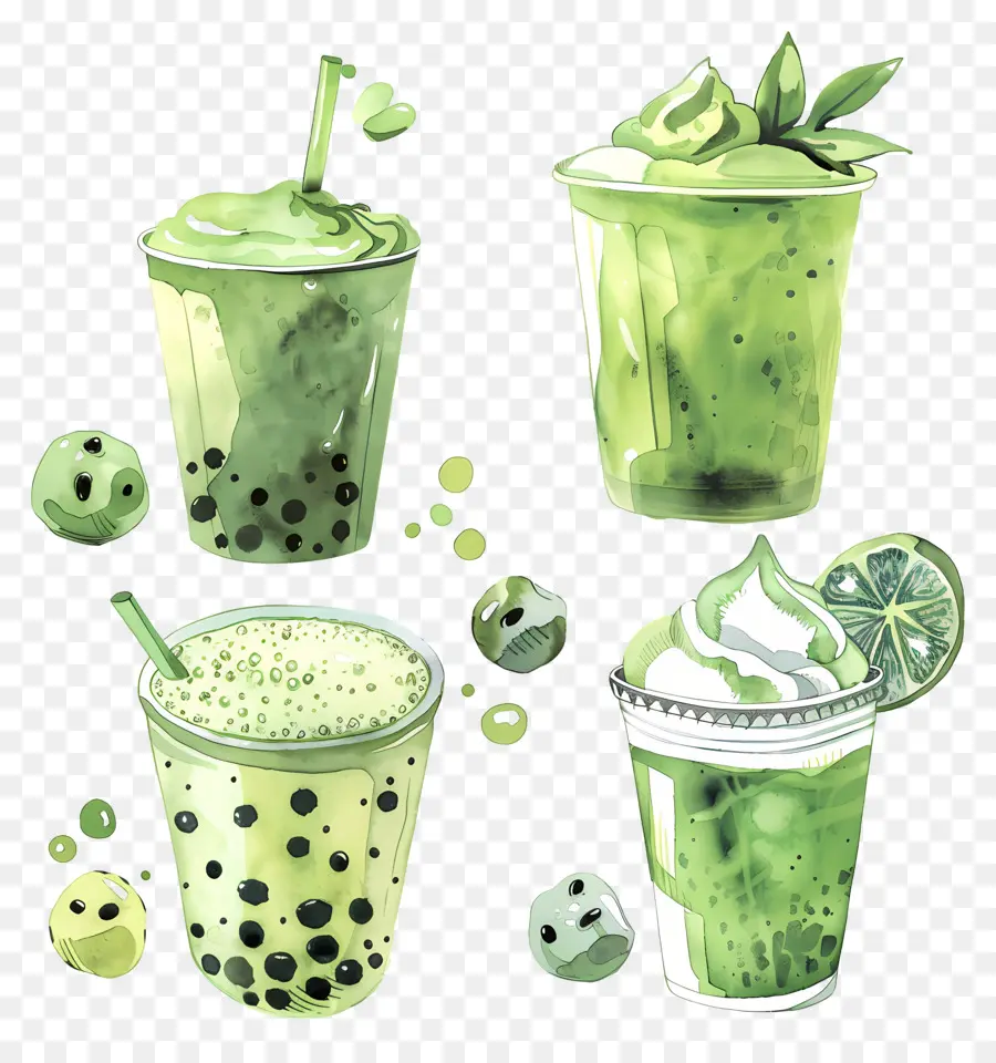 Matcha İçeceği，Yeşil İçecekler PNG