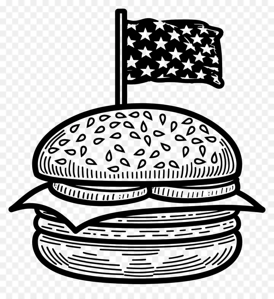 Burger Ana Hatları，Bayraklı Burger PNG