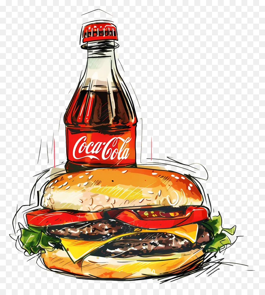 Burger Coca Cola，Coca Cola Ve Burger PNG