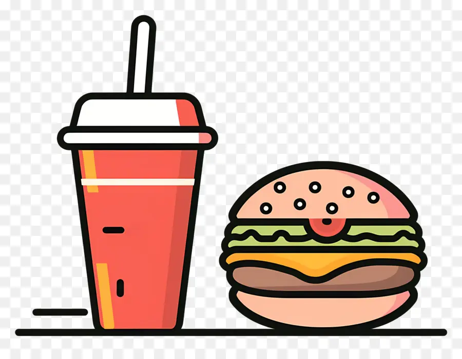 Burger Coca Cola，Burger Ve İçecek PNG