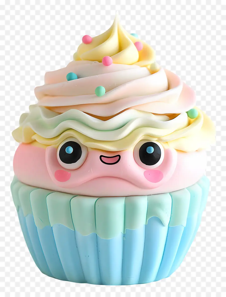 Cupcake Kawaii，Gülümseyen Kek PNG