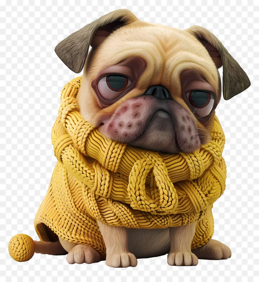 3d Köpek，Kazaklı Pug PNG