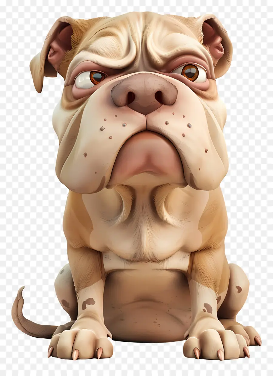 3d Köpek，Buldog PNG