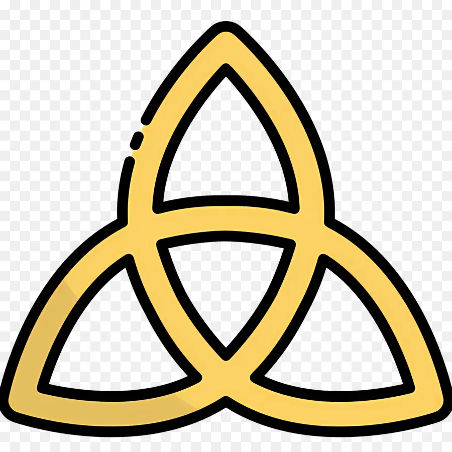 üçlü Sembolü，Sarı Triquetra PNG