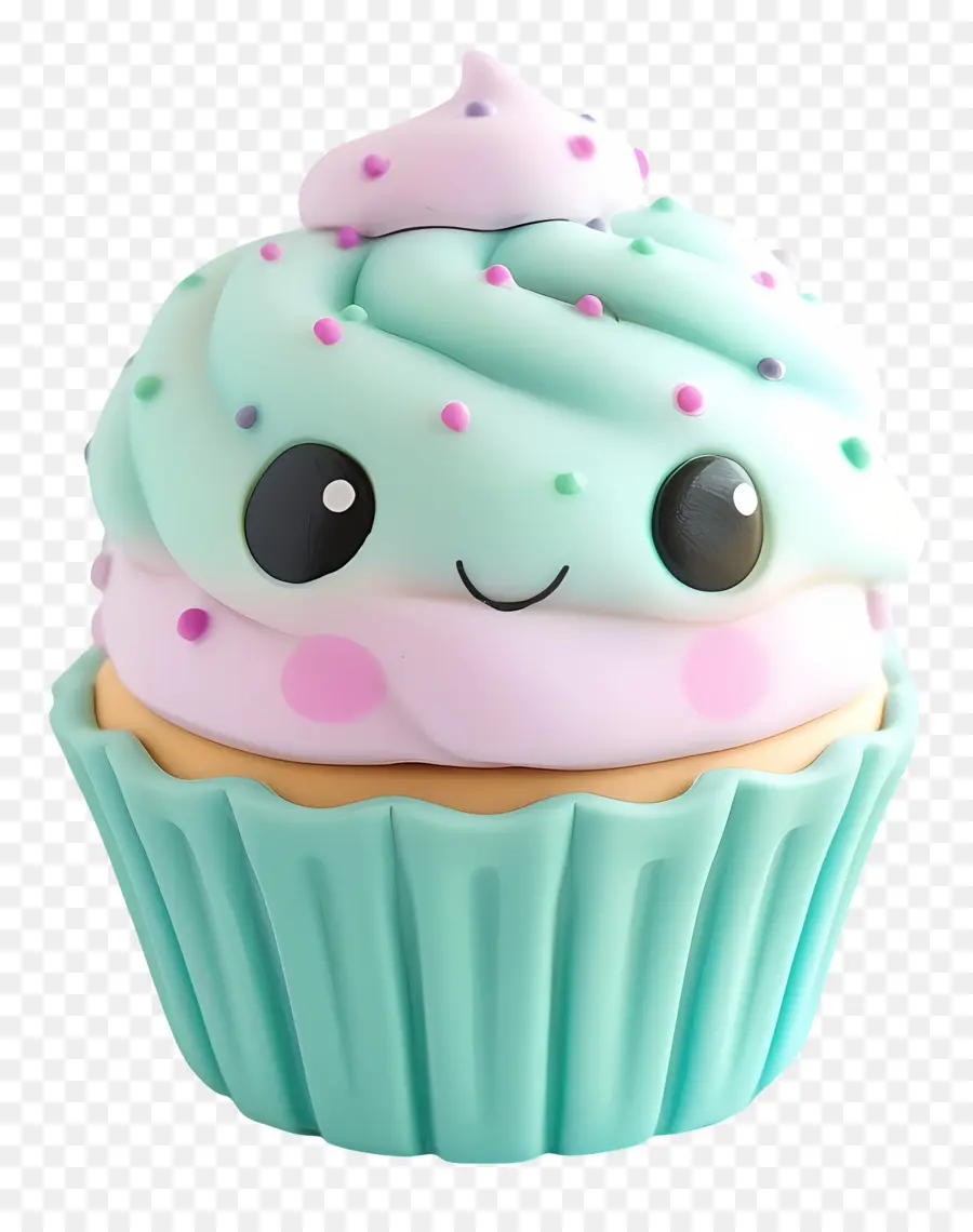 Cupcake Kawaii，Gülümseyen Kek PNG