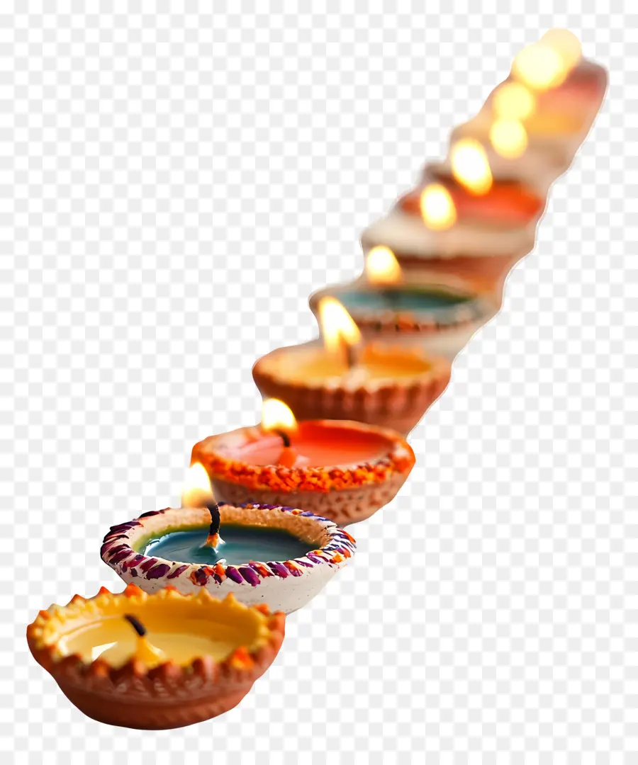 Deepavali，Diyas Sırası PNG