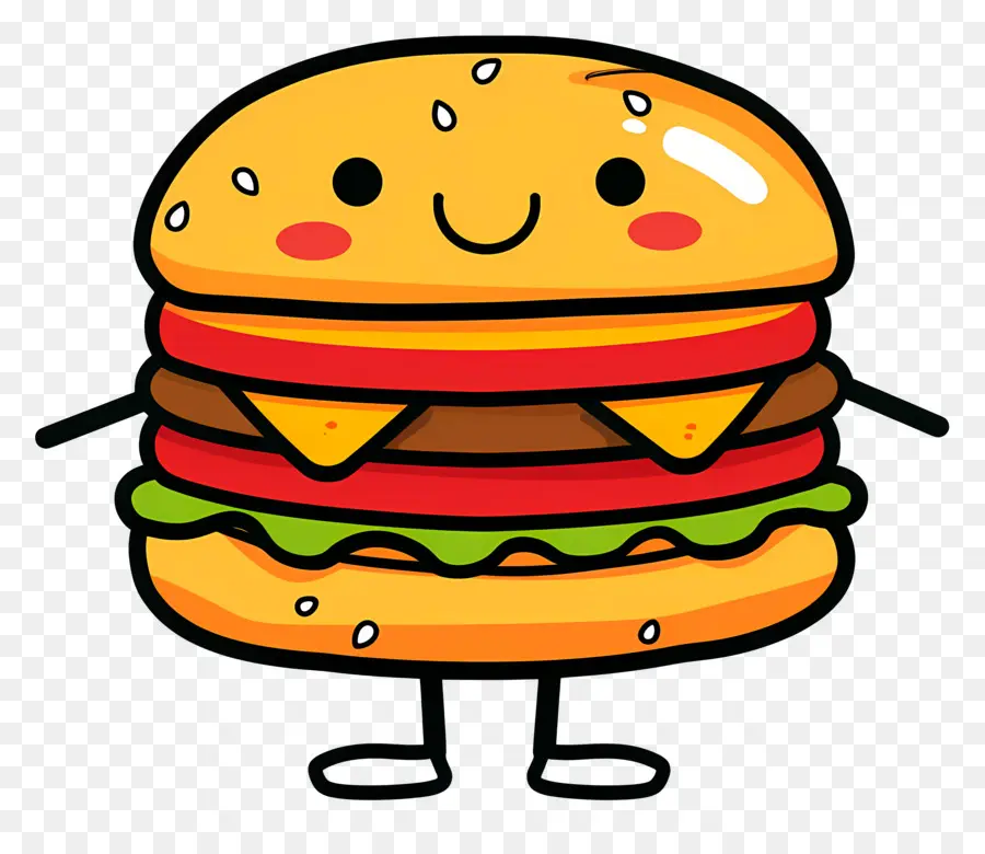 Animasyonlu Burger，Sevimli Burger PNG