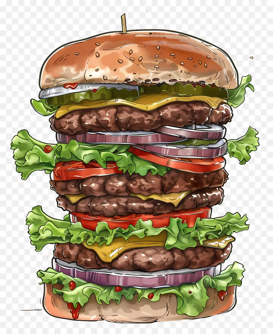 Animasyonlu Burger，Hamburger PNG