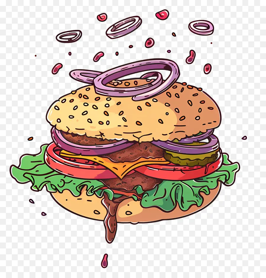 Animasyonlu Burger，Hamburger PNG