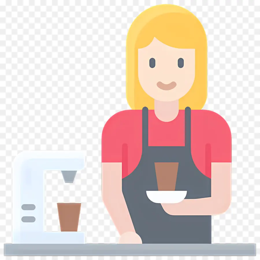 Kahve Kızı，Barista PNG