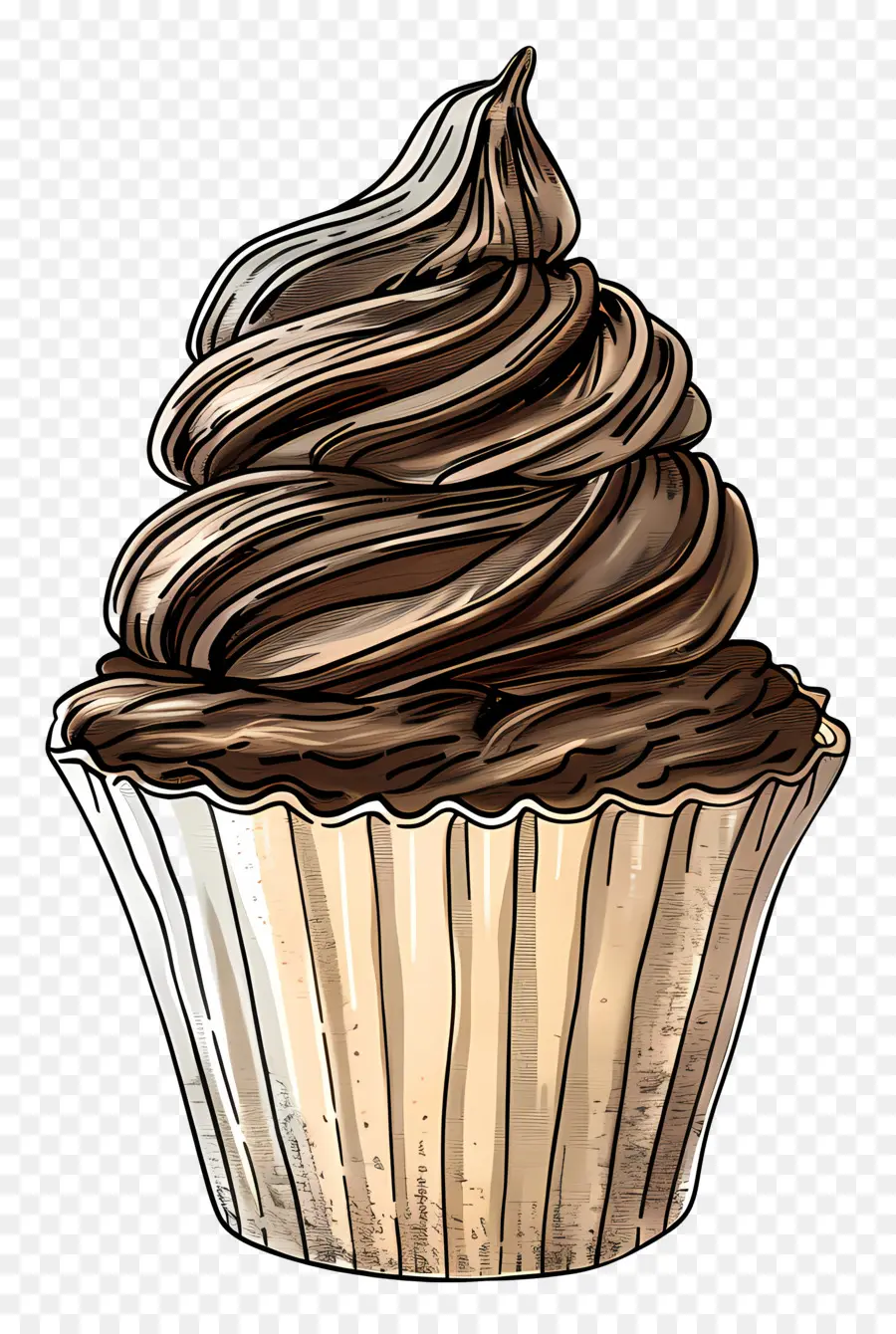 Kek Vintage，Siyah Beyaz Cupcake PNG