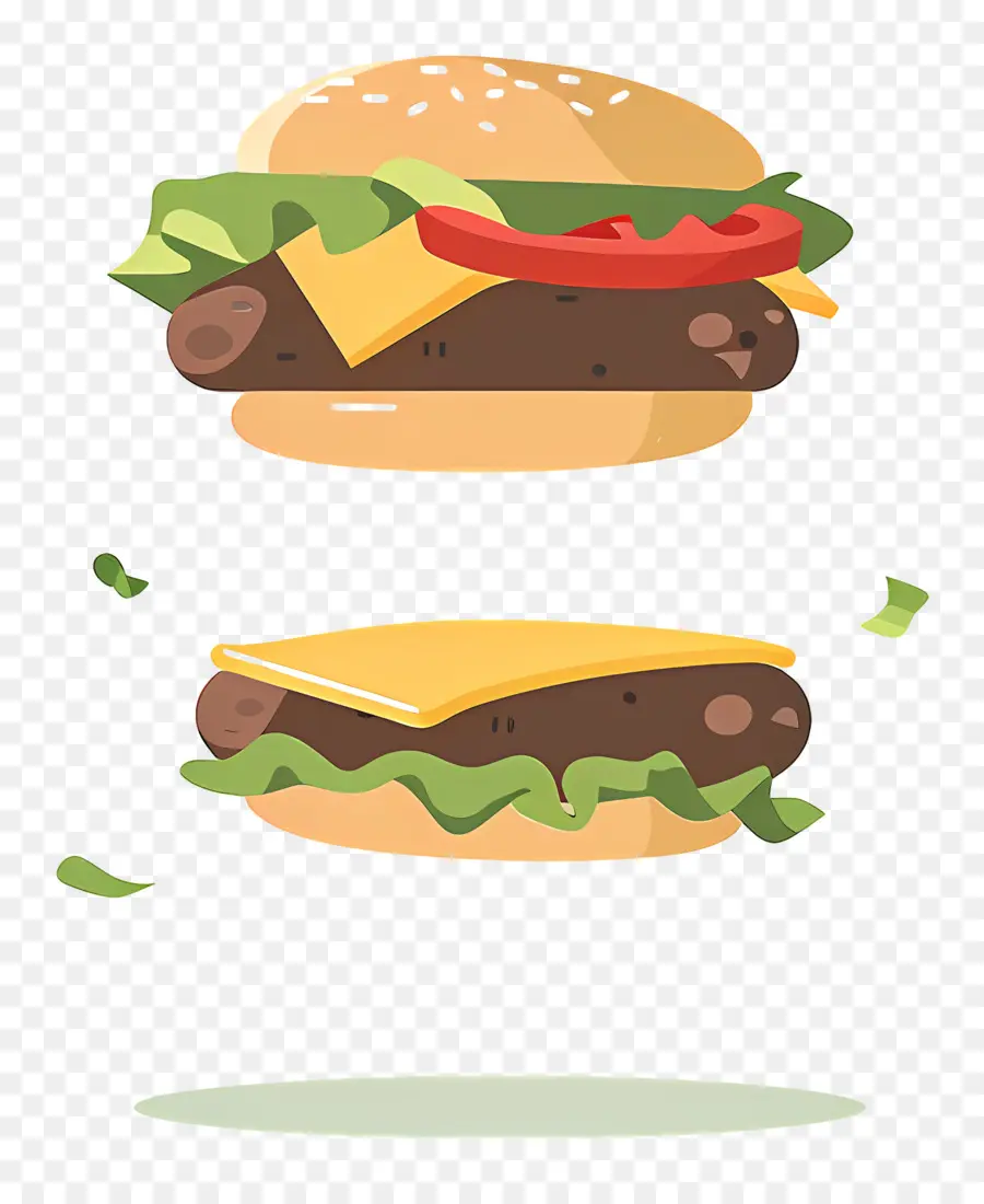 Animasyonlu Burger，Peynirli Hamburger PNG