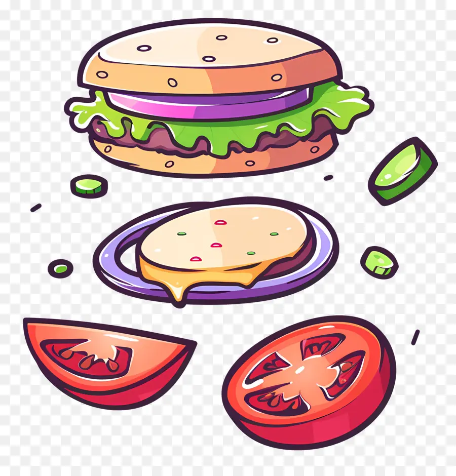 Yüzen Burger，Hamburger PNG