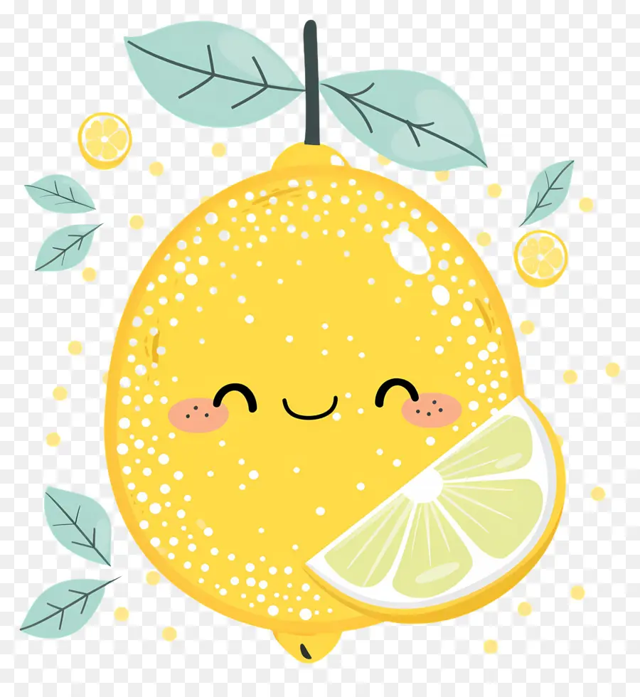 Limon Kawaii，Sarı Limon PNG