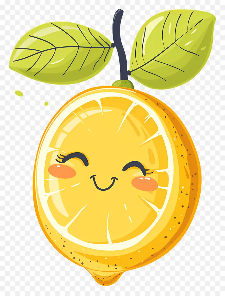 Limon Kawaii，Gülümseyen Limon PNG