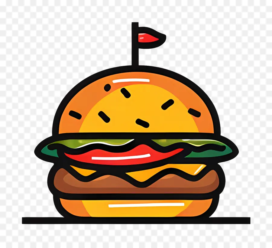 Hamburger Logosu，Basit Burger PNG