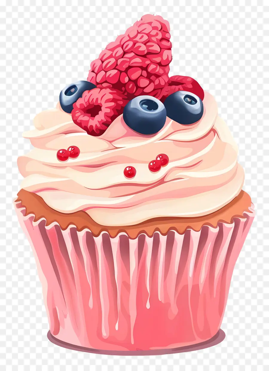 Sevimli Kek，Ahududulu Cupcake PNG