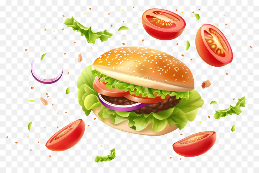 Yüzen Burger，Dinamik Burger PNG