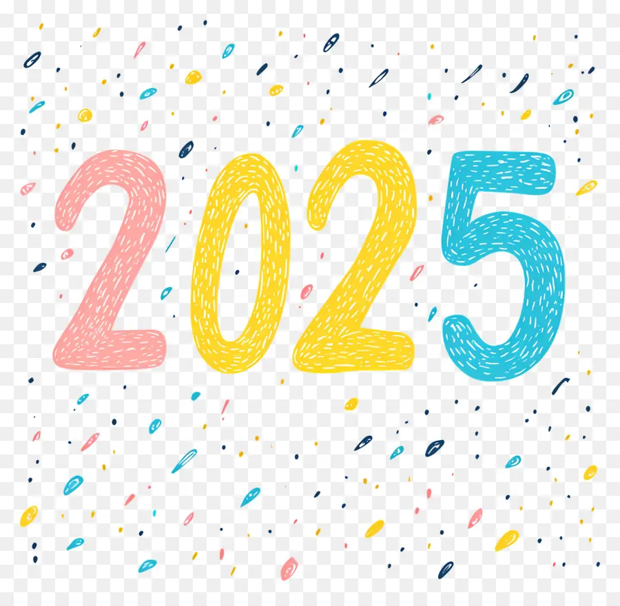 2025 Yeni Yıl，Renkli 2025 PNG