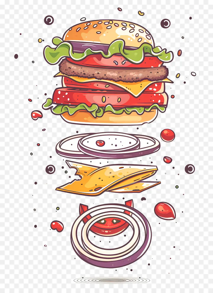 Yüzen Burger，Yığılmış Burger PNG