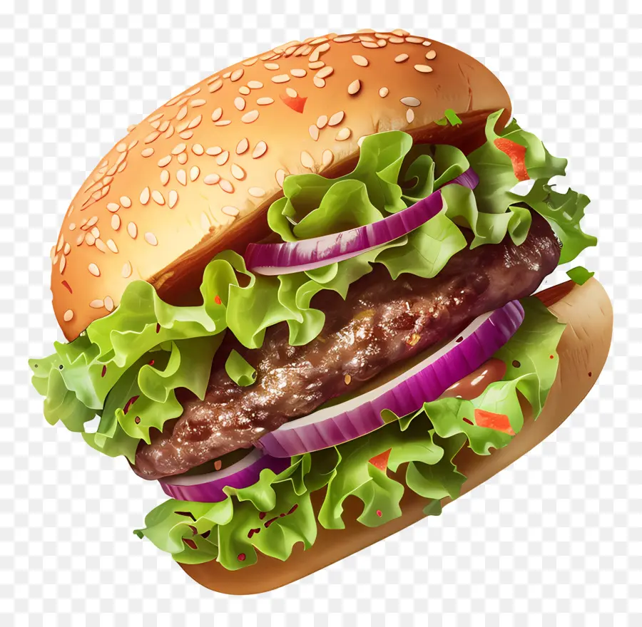 Yüzen Burger，Gerçekçi Burger PNG