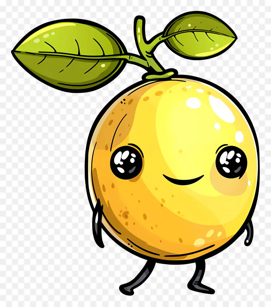 Limon Kawaii，Turuncu PNG