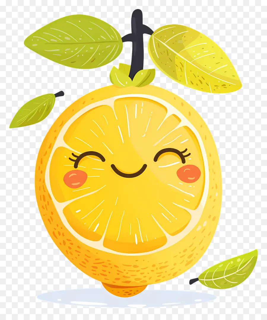 Limon Kawaii，Gülümseyen Limon PNG