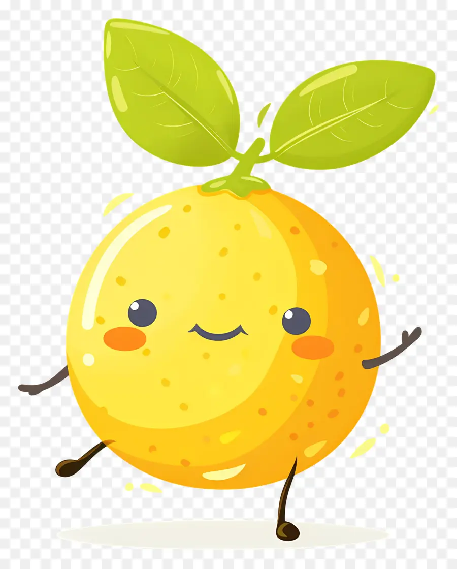 Limon Kawaii，Sarı Limon PNG