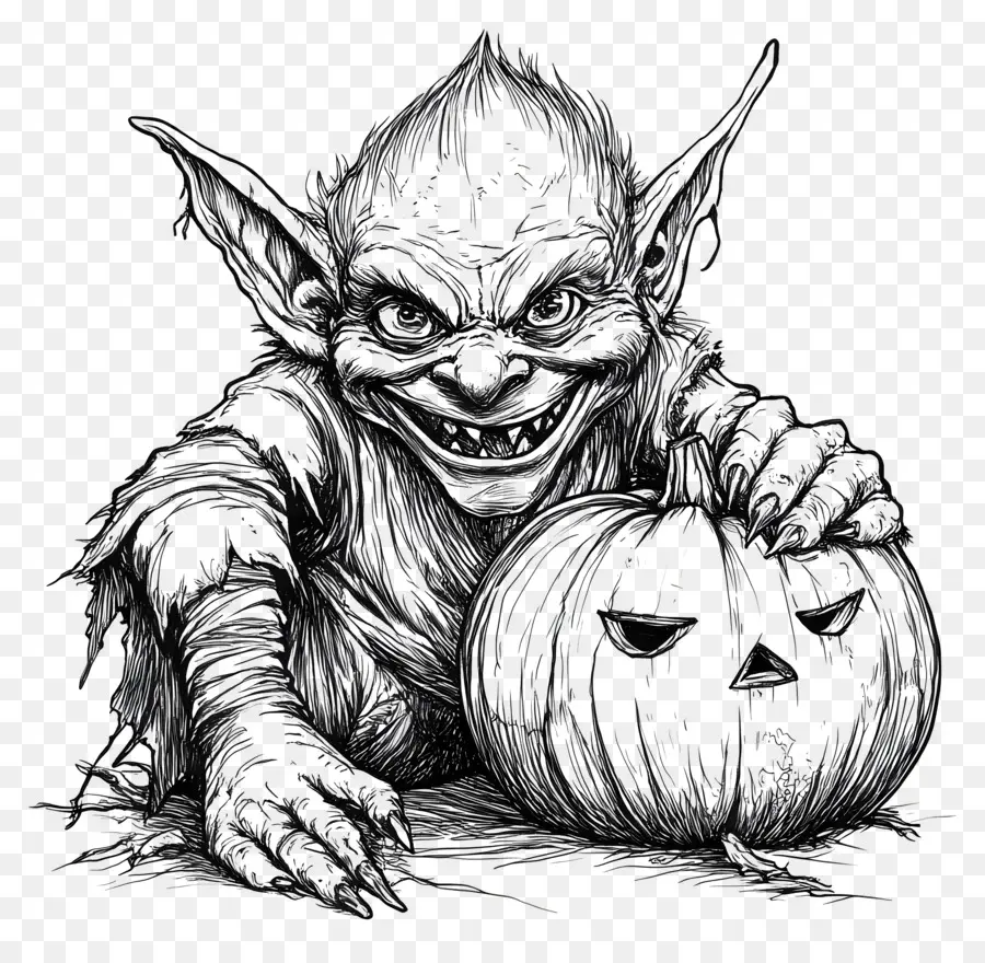 Goblin Balkabağı，Balkabağı Ile Goblin Kroki PNG