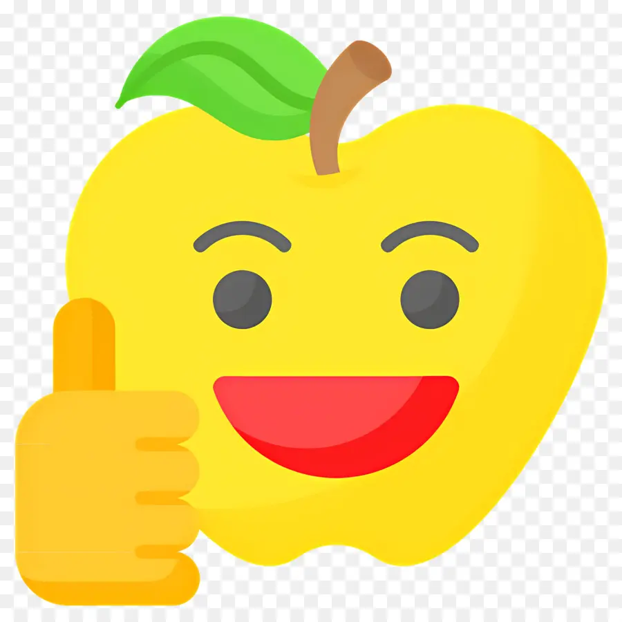 Başparmak Yukarıya Emojisi，Elma Emojisi PNG