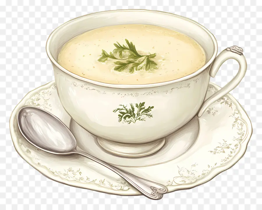 Vichyssoise，Vintage Fincanda çorba PNG