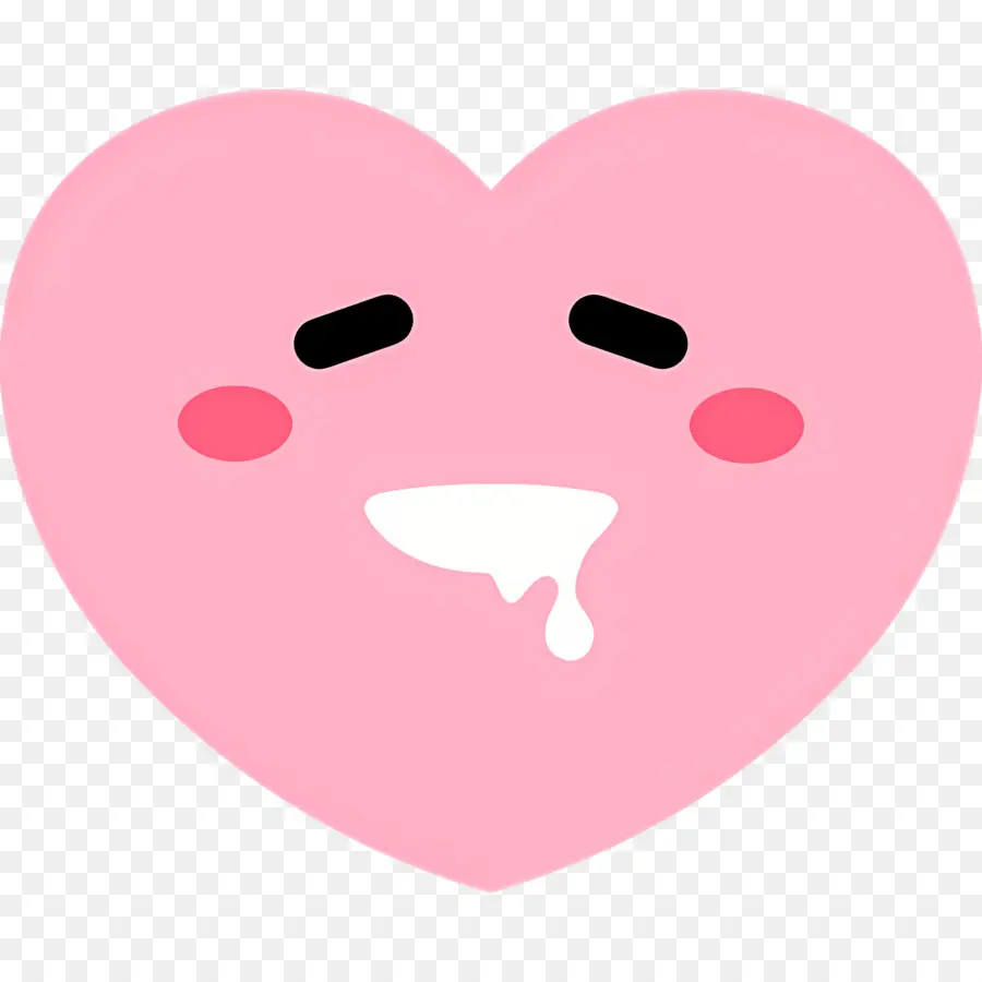 Kalp Emojisi，Salyası Olan Pembe Kalp PNG