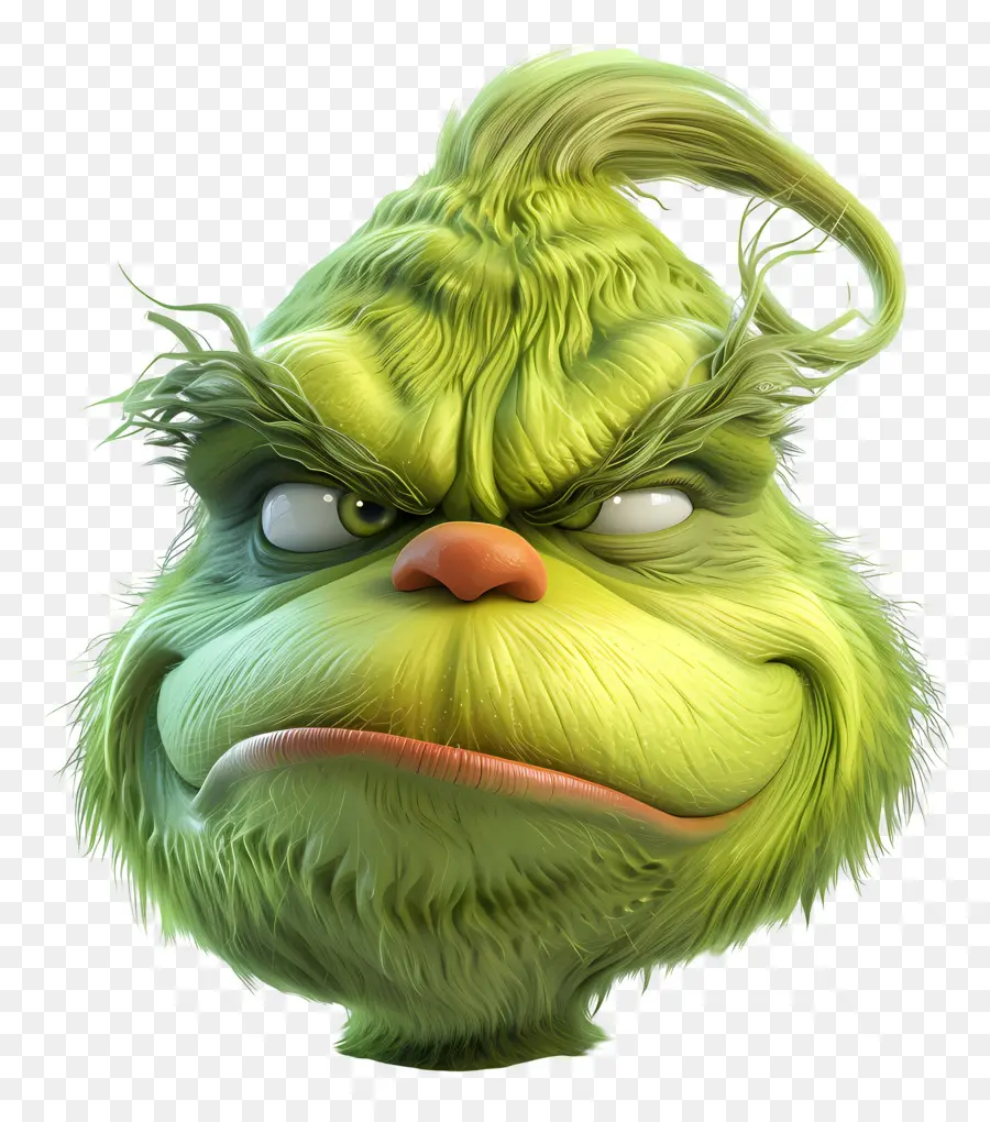 Karikatür Grinch，Huysuz Yeşil Karakter PNG