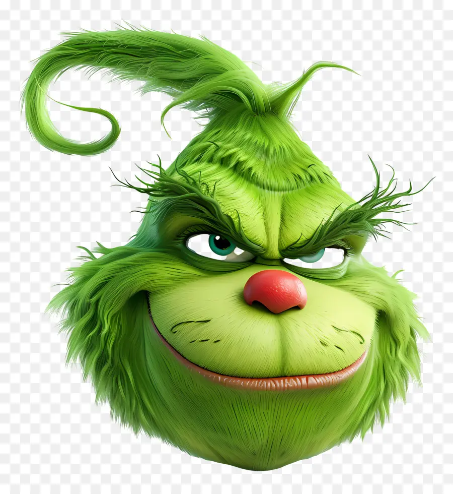 Karikatür Grinch，Huysuz Yeşil Karakter PNG