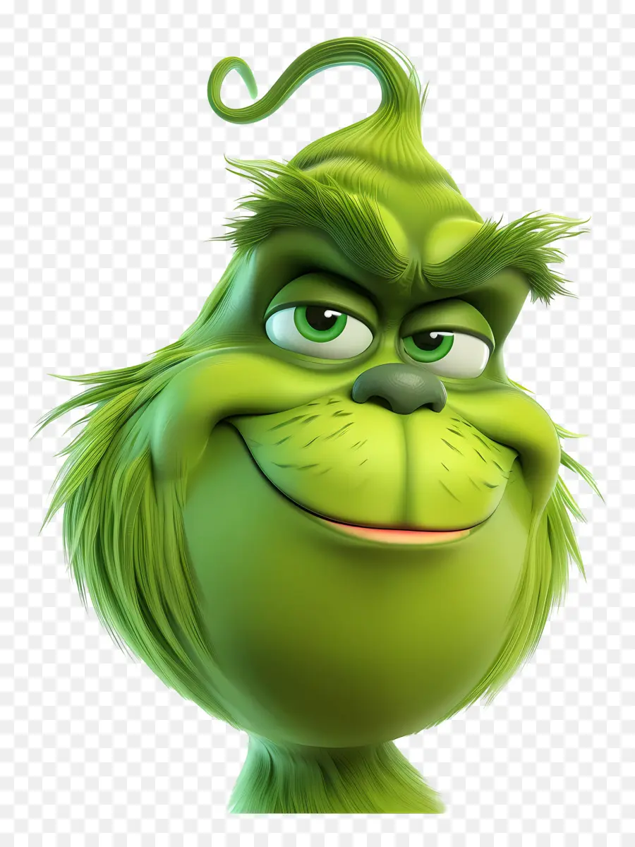 Karikatür Grinch，Huysuz Yeşil Karakter PNG