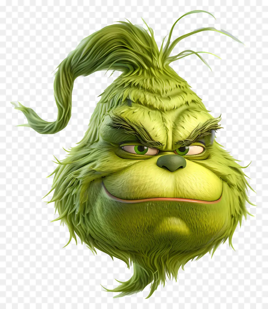 Karikatür Grinch，Huysuz Yeşil Karakter PNG