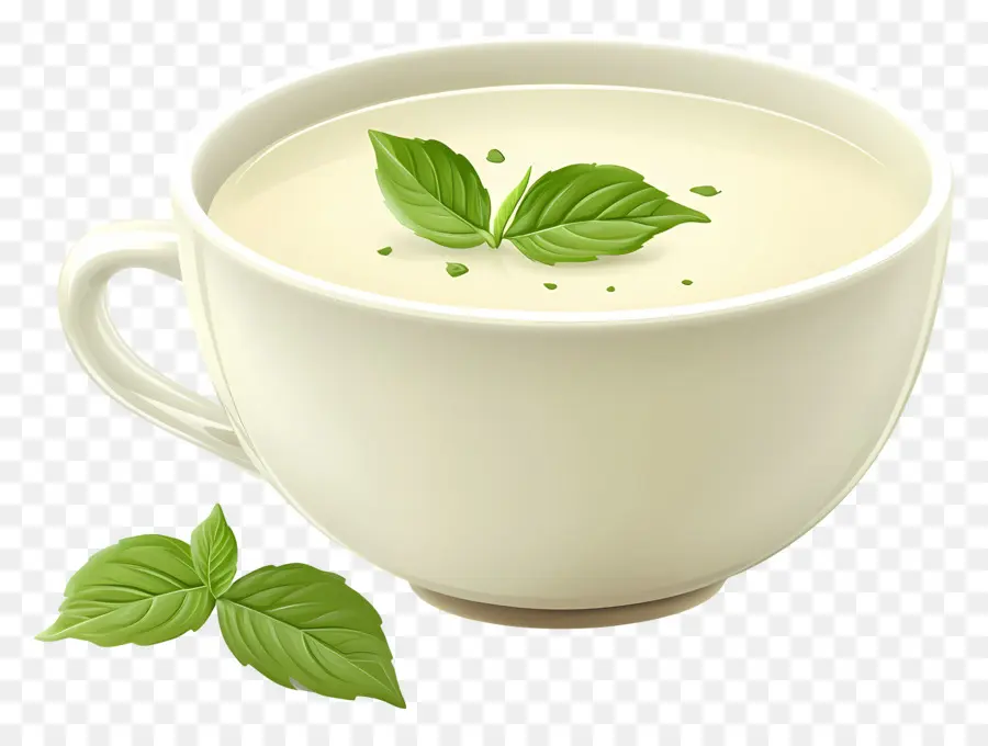 Vichyssoise，Fesleğen Yapraklı çorba PNG