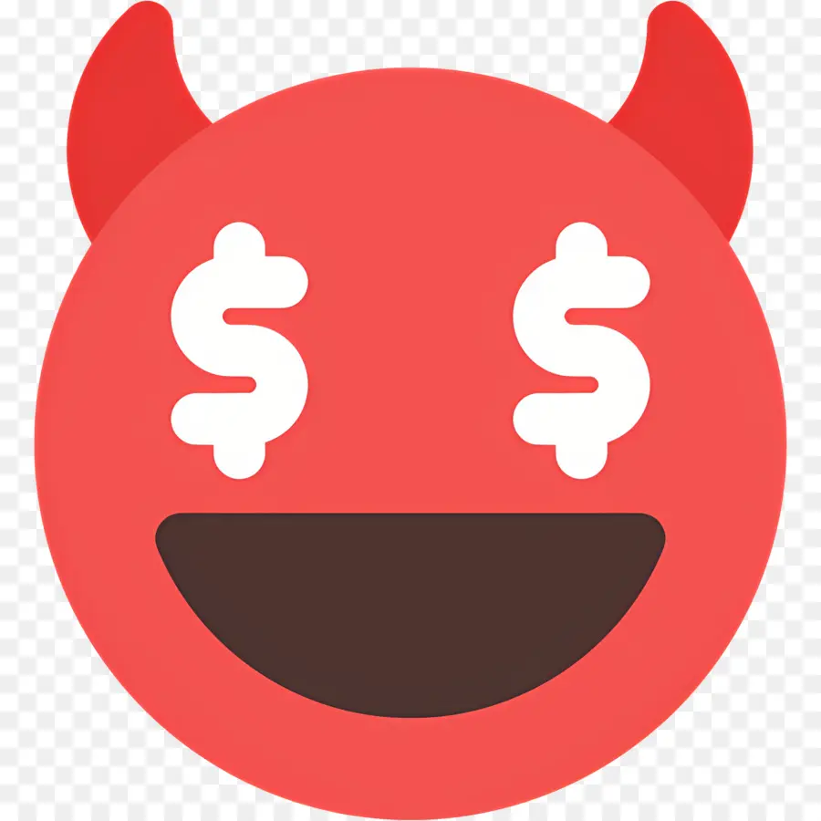 Emoji şeytan，Dolar Gözlü Şeytan Emojisi PNG