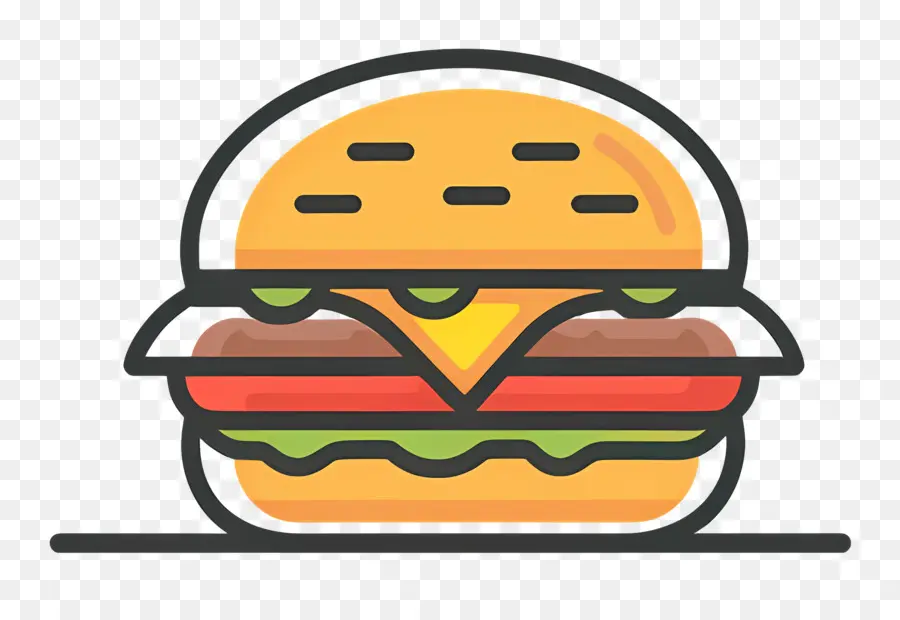 Hamburger Logosu，Basit Burger PNG