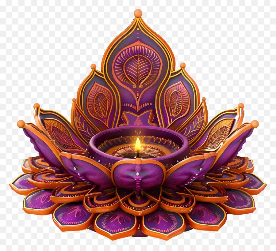 Diwali Lambası，Lotus Dia PNG