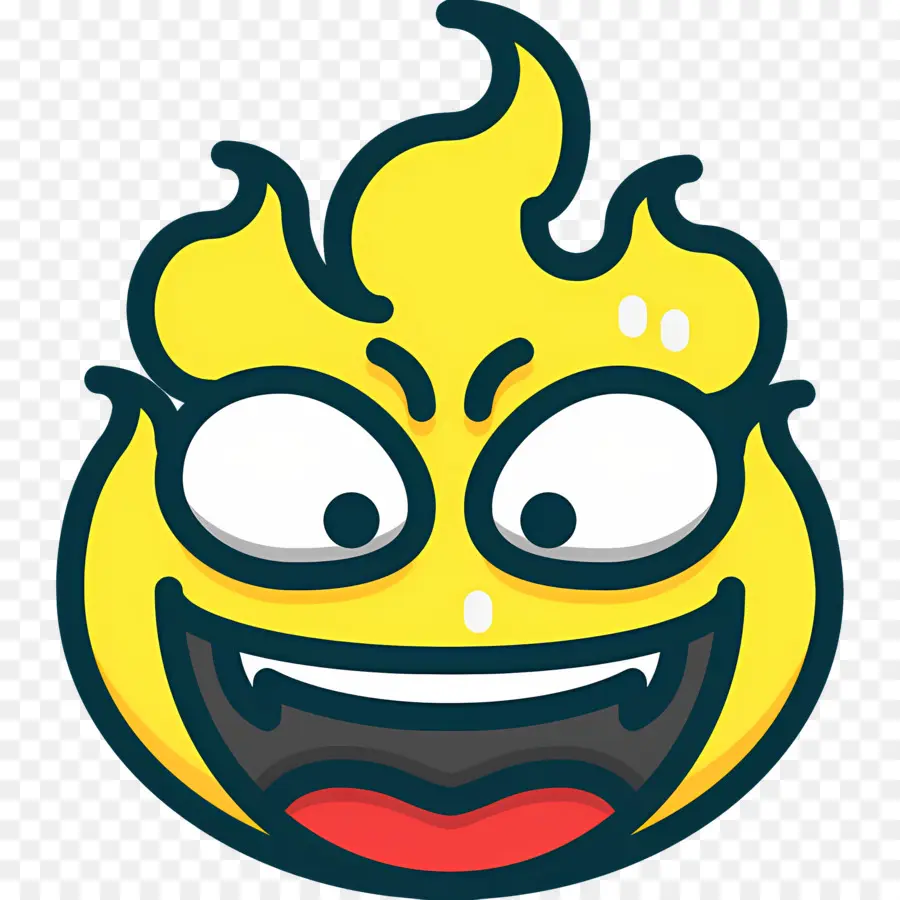 Ateş Emojisi，Karikatür Alev Yüz PNG