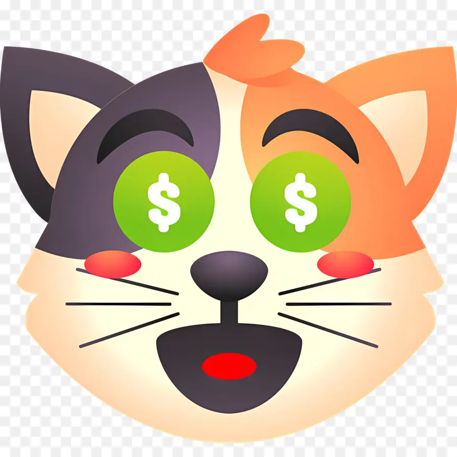 Kedi Emojisi，Para Gözlü Kedi Emojisi PNG