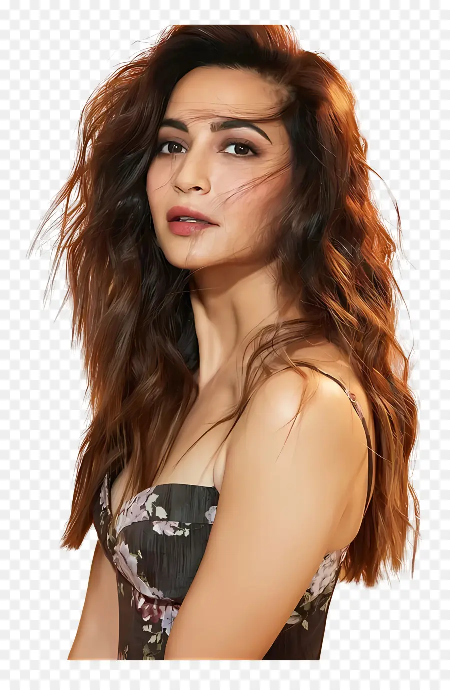 Kriti Kharbanda，Çiçekli Elbise PNG