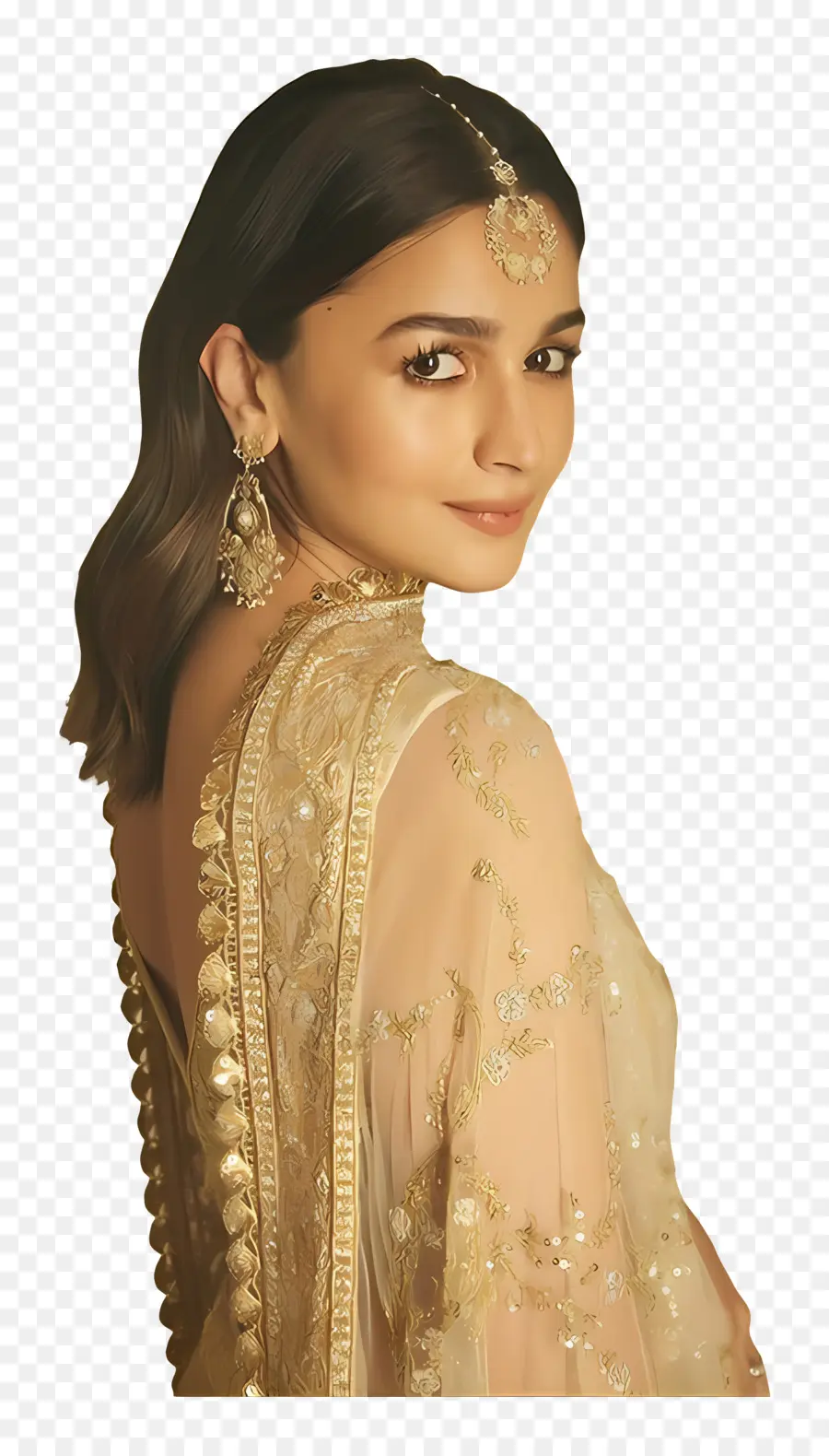 Alia Bhatt，Geleneksel Kıyafetli Kadın PNG