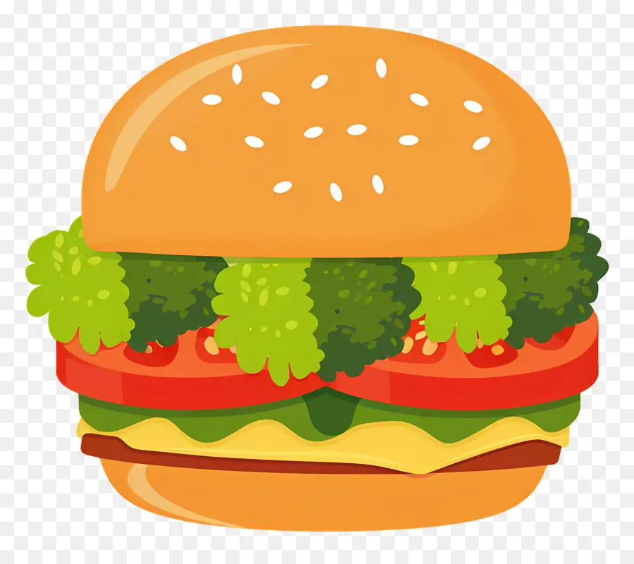 Sebzeli Burger，Hamburger PNG