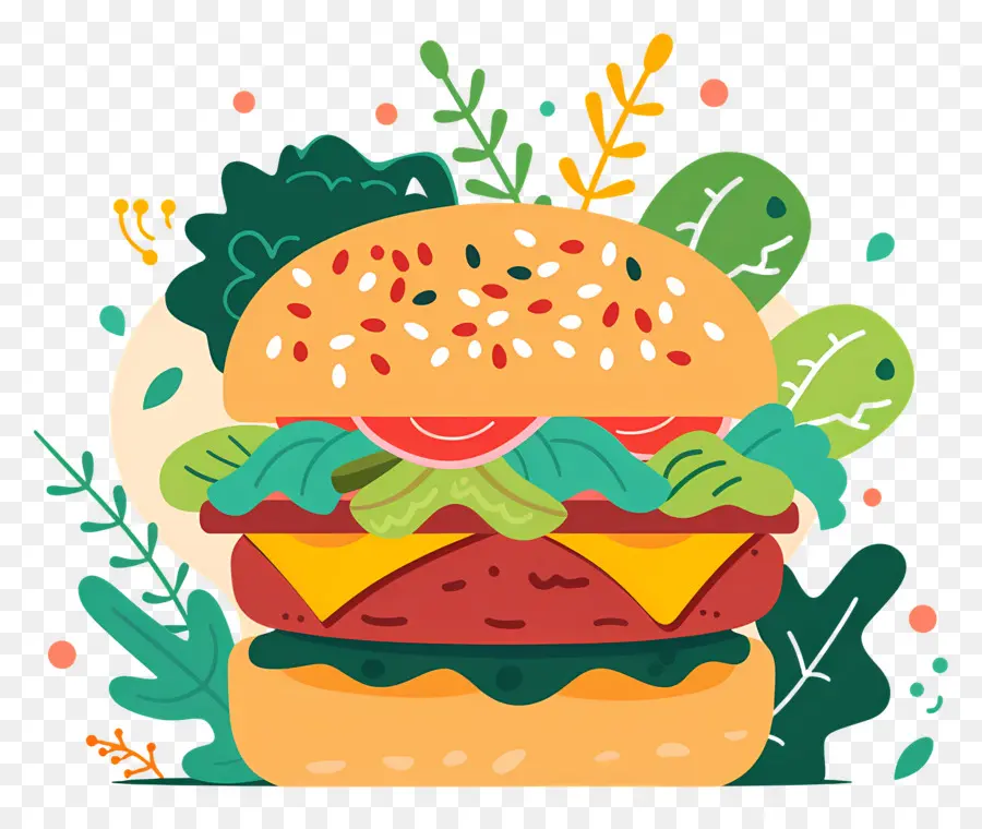 Sebzeli Burger，Hamburger PNG