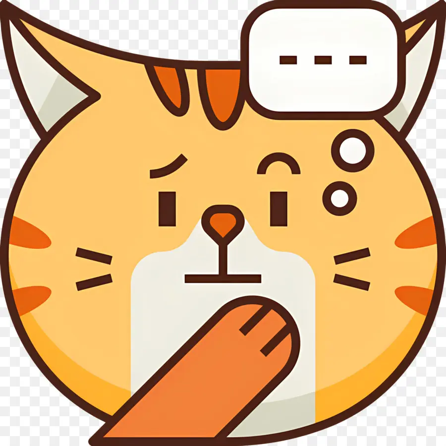 Kedi Emojisi，Düşünen Kedi PNG