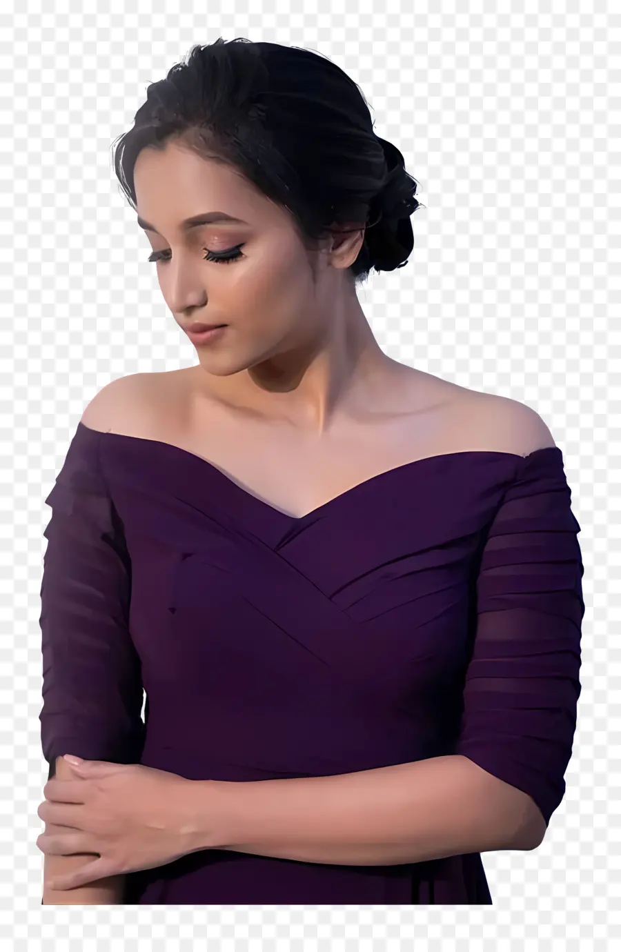 Srinidhi Shetty，Mor Elbiseli Kadın PNG